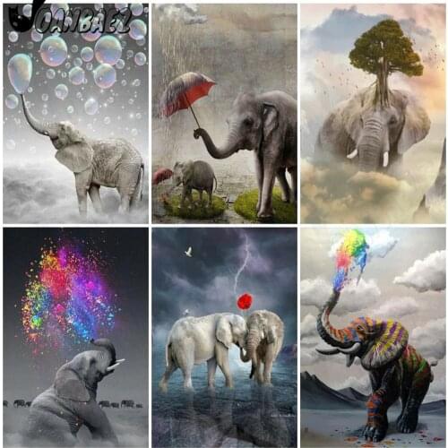 Diamond Painting Animal Mosaic 5D Diy Elephant Embroidery Set Rainbow Bubble Cross Stitch Rhinestone Inlaid Handmade Gift