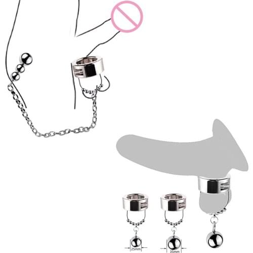 BDSM Delay Ejaculation Stainless Steel Male Penis Ring Chastity Device Sex Toys Metal Bondage Restraint Men CockRing Cock Rings