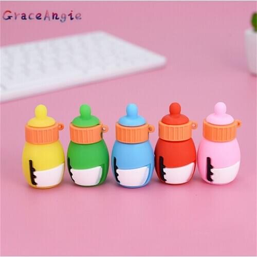 4pcs Food & Beverages Jewelry Charms Doll keychain three-dimensional baby bottle Charms Keychain Necklaces Bracelets Bangle Gift