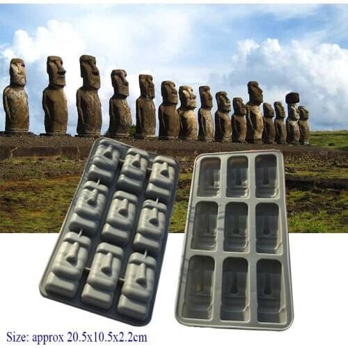 Chile Moai Easter Island Statues Silicone Ice Cube Freeze Mini Ice Tray Mould Ice Lattice Box Icecream DIY Kichen Pastry Tools