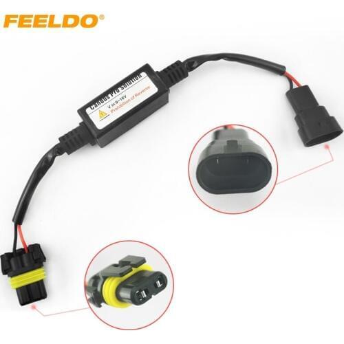 FEELDO 2Pcs Car Warning Canceller Capacitor Error Free Load Resistor LED Canbus Decoder for 9006 Fog light