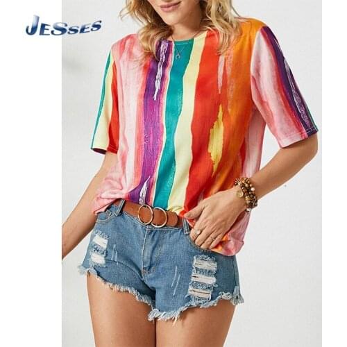 Casual Tie-dye T-shirt Round Neck Short-sleeves Women Color Top Comfort Streetwear Plus Size 3XL Pullovers Femme Hot T Shirt Tee