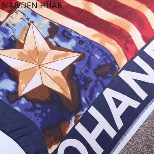 New Big Size cotton scarf with Star and stripes print scarves muslim hijab ladys wrap fashion bandana shawls 10pcs/lot Hot Sale