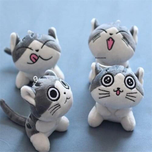 Hot Cute 30PCS/LOT NEW 9CM Cat Plush Toy , Middle Size Key Chain Animal Stuffed Doll