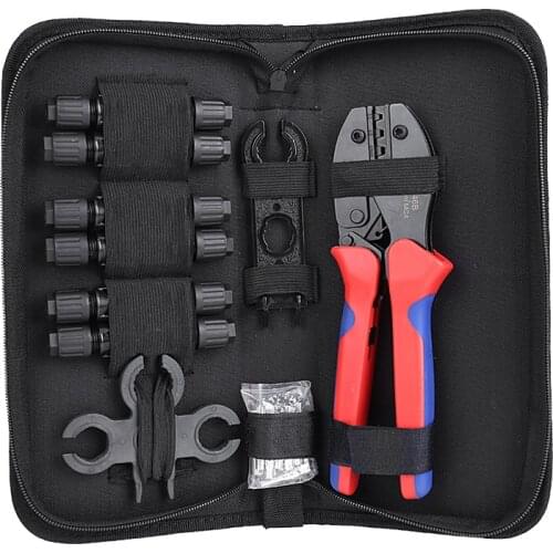 JUNEFOR Pliers Multi Crimper Pliers MC4 Solar Connectors Cable Pliers Electrician Crimper Tool Terminal Hand Tool Set LY-2546B
