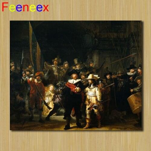40X30cm Great Painter Rembrandt "The Night Watch" 5D DIY Diamond Painting Full Square Diamond Embroidery Sale Rhinestone Picture