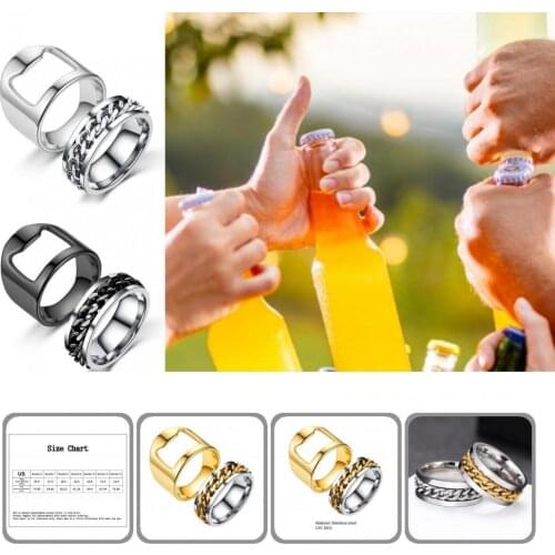 Lightweight 1 Set Great Finger Bottle Opener Ring Supplies 3 Colors Fashion Ring Labor-saving for Bar