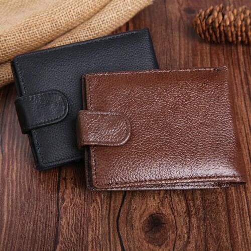 Genuine Leather Wallet Cowhide Cover Coin Purse Small Credit&id Multifunctional Walets