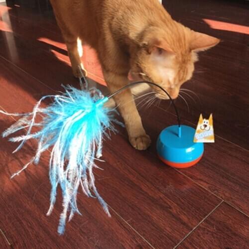 Cat Electric Gyro Automatic Rotation Perception Toy Feather Interactive Funny Cat Toy Funny Pet Products Intelligence Trainning