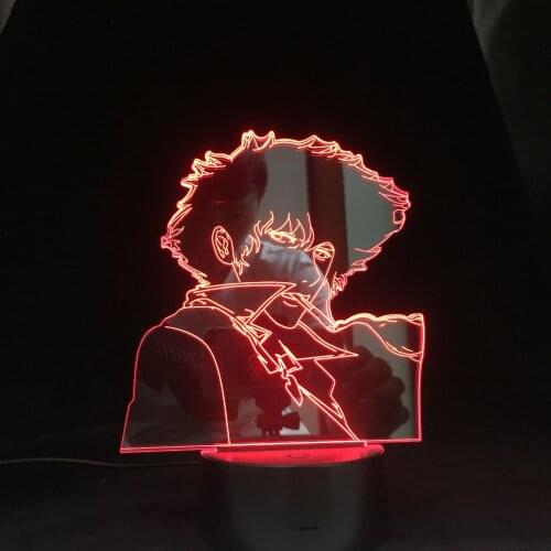 Cowboy Bebop Spike Spiegel Led Night Light Lamp Anime for Bedroom Decorative Roo 3d Anime Lamp Led Night Light for Birthday Gift