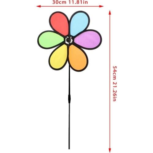 Colorful Rainbow Dazy Flower Spinner Wind Windmill Garden Yard Outdoor Decor D5QF