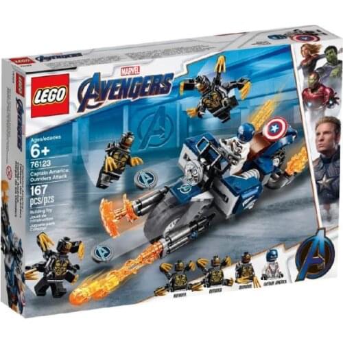 Lego Marvel Avengers 76123 Captain America:Outriders Attack great toys birthday gift kids 167pcs bricks figures playset fans