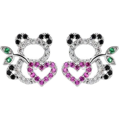 Sweet and romantic little panda zircon earrings, high quality fashion classic mini Earrings womens favorite ER-311