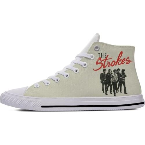 Strokes Indie Rock Band The Fashion Funny Cool Casual Cloth Shoes High Top Lightweight Breathable 3D Printed Men women Sneakers