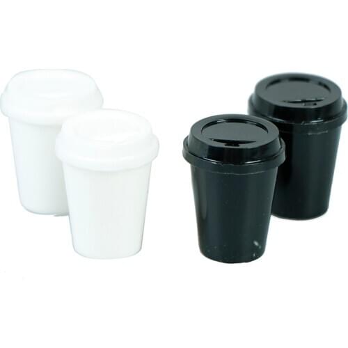 2pcs DIY 1:12 Dollhouse Coffee Cup Dolls Accessories Simulation Drink Toys Mini Kitchen Room Food Drink Cup For Doll