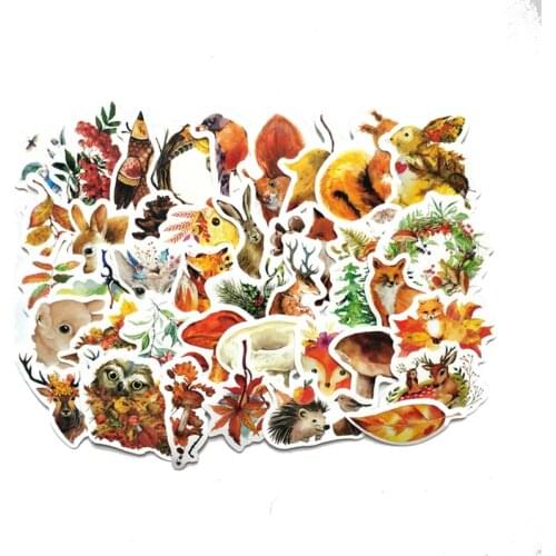 TD ZW 41Pcs 2-3CM Hand Account Cartoon Autumn Stickers For Suitcase Skateboard Laptop Luggage Fridge Phone DIY Decal Sticker