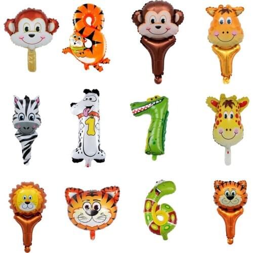 New 1pcs 16inch Animal Theme Party Number Foil Balloons Kids Party Decorations Happy Birthday Wedding Decor Balloon Supplies