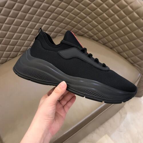 2020 New Platform Increased Import Fly Knitting Loafers Black White Running Tennis Shoes
