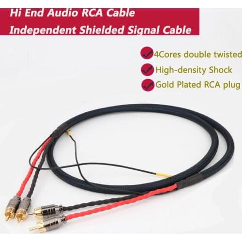 Pair Hi-end OFC Silver Plated RCA Signal Cable Of LP Vinyl Record Player Amplifier Chassis Gold Plated Connector Extension Cord