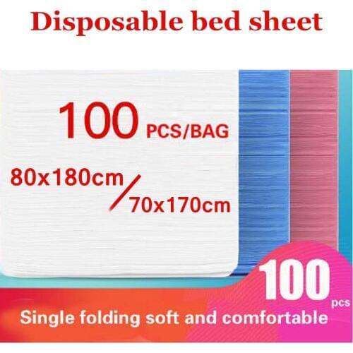 WOSTAR 100pcs disposable bed sheet Beauty salon thicken non-woven fabric massage table bed cover for 80x180cm savannah stretcher