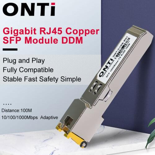 ONTi Gigabit RJ45 SFP Module 1000Mbps SFP Copper RJ45 SFP Transceiver Module Compatible for Cisco/Mikrotik Ethernet Switch