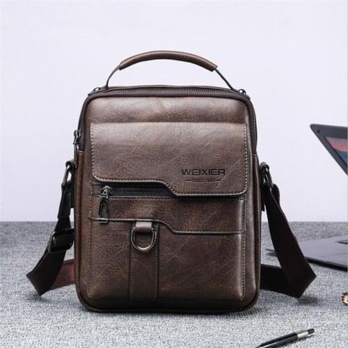 Casual Men Shoulder Bag Vintage Crossbody Bags High Quality Male Bag PU Leather Handbag Capacity Men Messenger Bags Tote Bag