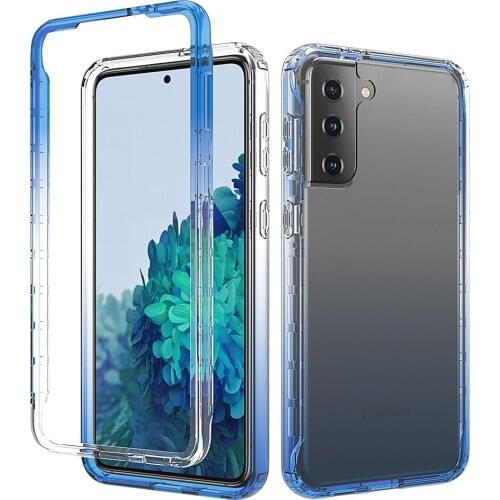 Transparent Shockproof Silicone Case For Samsung Galaxy S21 Plus S21 Ultra PC Cover Phone Case For Samsung Galaxy S20 FE Coque