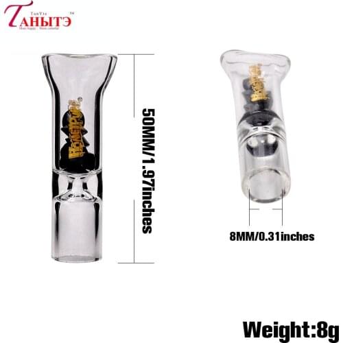 2PC New Stained Glass Cigarette Holder Glass Filter Tip With Diamond 8mm Cigarette Butt Tip Filter Set, Extra Large Paper Cone