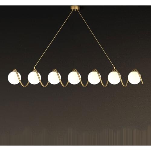 Postmodern Glass Bubble Golden Round LED Chandelier Lighting Suspension Luminaire Lampen For Foyer Dining Room