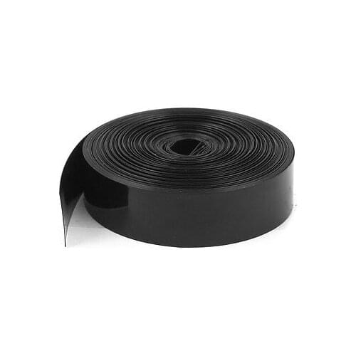 10Meters 17mm Width PVC Heat Shrink Wrap Tube Black for 1 x AAA Battery