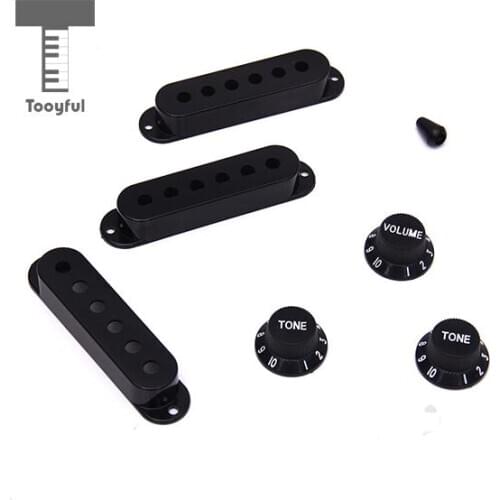 Tooyful High Quality 1 Set Plastic Single Coil Electric Guitar Pickup Cover 1 Volume 2 Tone Speed Control Knob Guitar Switch Tip