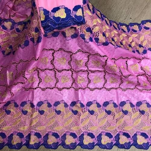 Embroidery cotton dry lace fabric hot sale african bazin riche brode lace nigerian basin riche brode guinea brocade fabric 7Y HL