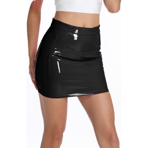 2020 New Fashion Super Mini Skirts Womens Celebrity Party Skirt Vadim Sexy PU Leather Skirt Elegant Womens Skirts