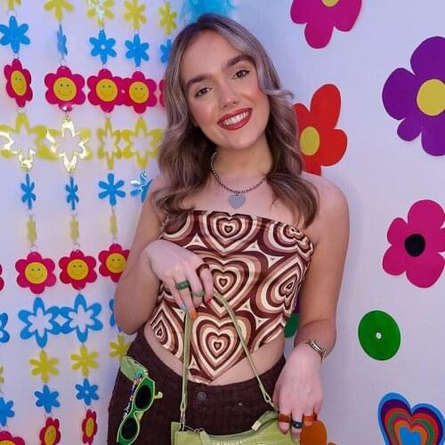 Hirigin Printed bra womens Europe and the United States 2021 new one line neck irregular triangular scarf vest with bottom coat