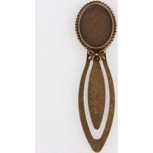 10pcs Iron Metal Classic Bookmark DIY Cabochon Settings Antique Bookmark Bronze Color Embellishments Accessories