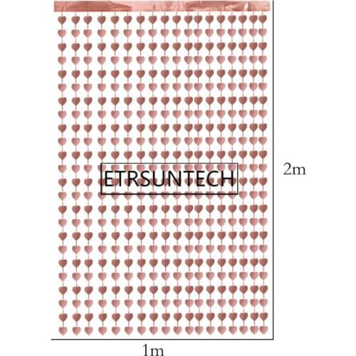 100pcs Heart Garland Hearts Gold Silver Curtain with Adhesive Tape 1M Wedding Party Decoration Wall Party Supplies