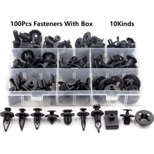 100pcs Universal Mixed Bumper piercing nail plastic rivet for Toyota Auto Fender liner Leaf board car retainer clips push type