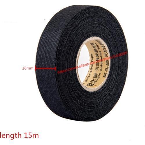 15mmx15m Universal Flannel fabric Cloth Tape automotive wiring harness Black Flannel Car Anti Rattle Self Adhesive Felt Tape