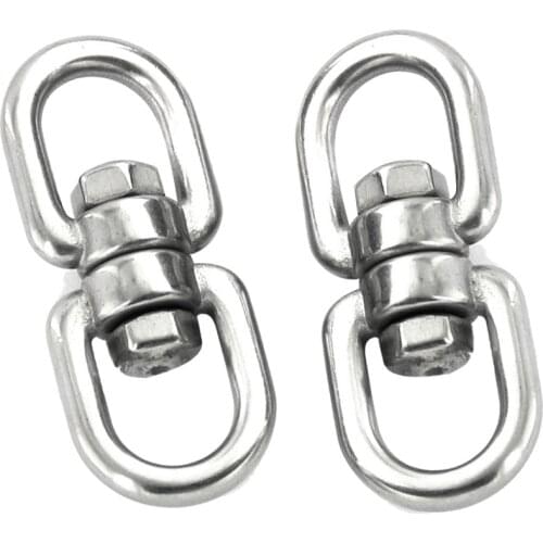 2 Pieces Stainless Steel Rotating Quick Hooks Buckles Carabiner Clips for Outdoor Rock Climbing Hiking Equipment