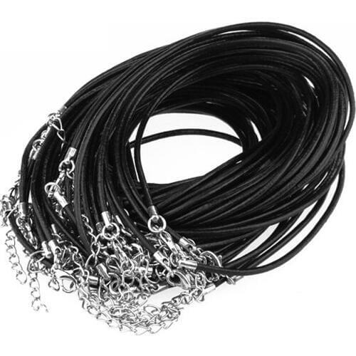 30 X leather cord necklace pendant necklace chain 2mm + Clasp
