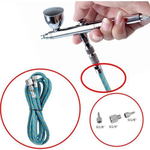 6'FT Braided Airbrush Hose 1/4" - 1/8" Fitting Ends Coupling Airbrush Pen Woven Pipe Adapter Master Air Brush Accessories 1.8m