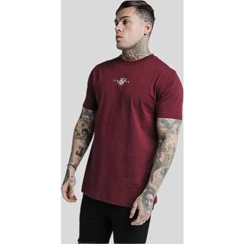 SikSilk Regular Basic Mens T-Shirt Claret Red