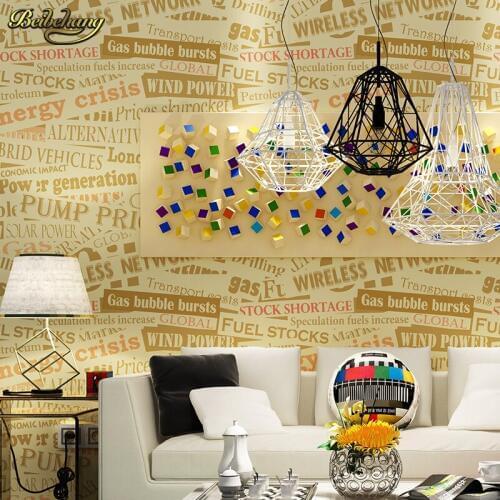 Beibehang papel de parede Continental alphabet green pure paper wall paper bedroom living room sofa bar backdrop wallpaper