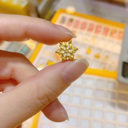 1pcs Really 24K Yellow Gold Bracelet 3D Hard Gold 999 Gold Snowflake Bracelet