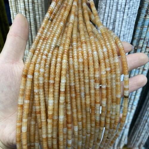 Natural Stone Beads Jewelry Making Coin Semi-precious Loose Beads 2 x 8 mm Charms DIY Necklace Bracelet Handiwork Accessory