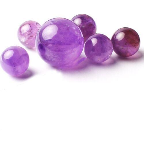 Natural Amethys t Sphere Ball Beads 25mm 30mm 35mm 45mm Natural Rock Crystal Sphere 1pcs/pack