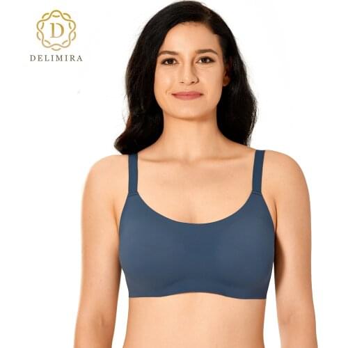 DELIMIRA Womens Plus Size Zero Feel Foam Padded Seamless Comfort WireFree Bra