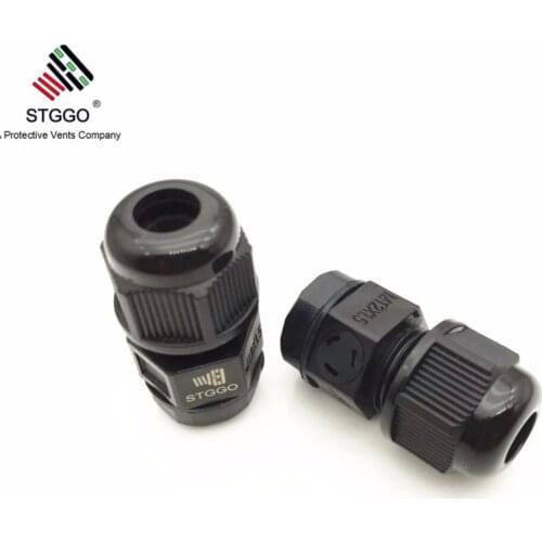 M12x1.5 Black breather Ventilation Cable Gland with Vent for Outdoor LED High Bay Light