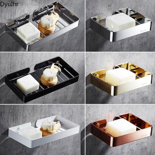 DyuIhr stainless steel soap holder toilet drain wall-mounted storage rack soap box bathroom shelf soap net bathroom accessories