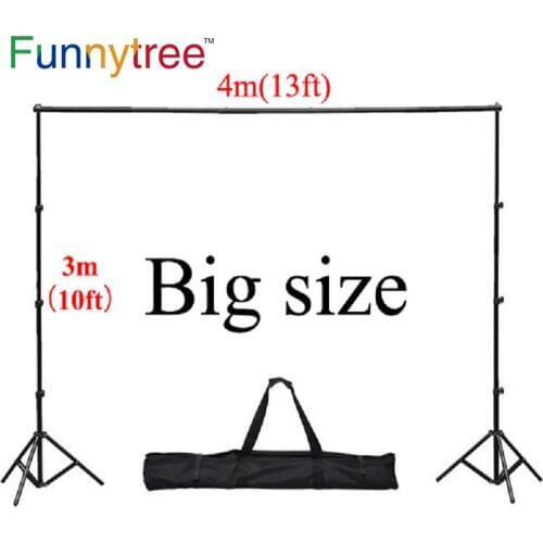 Funnytree 4*3m / 13*10ft photography Backdrop stand Background Support System 2 stands+4 cross bar(Each 1m)+carry bag+4 clips